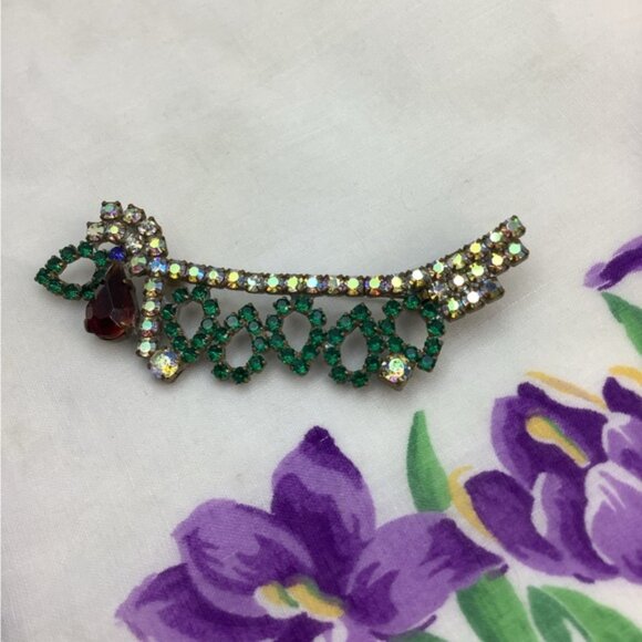 Vintage Czech Dachshund brooch Colorful - Picture 5 of 6